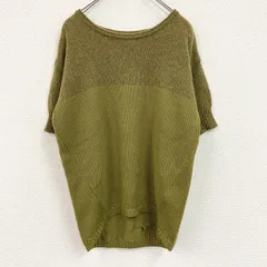 Acne Studios　アクネストゥディオズ　半袖ウール混アクリルニットセーター　カーキ　XSサイズ　古着【値引き交渉OK！】のサムネイル