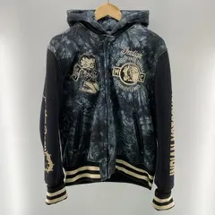 【中古】Indian Motorcycle×Betty Boop フーデッドスタジャン ネイビー L ※毛玉 インディアンモトサイクル[24]のサムネイル