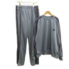 ニードルス ニードルズ Needles セットアップ ジャージ トラッククルーネックシャツ ナロートラックパンツ XL/L 水色 ライトブルー ボルドー ライン 蝶 長袖 フルレングス RW1632/RW1633 /PPのサムネイル
