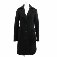 バーバリーブルーレーベル BURBERRY BLUE LABEL チェスターコート アウター ウール アンゴラ混 ロング 裏地ノバチェック ベルト付き 38 M 黒 ブラック /XZ ■GY42のサムネイル