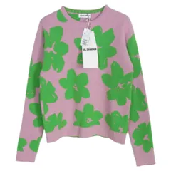 JIL SANDER ジルサンダー 24SS J52GP0022 ウール混 フラワー 総柄 ニット セーター ピンク系 34【中古】のサムネイル