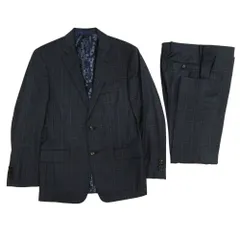 ETRO エトロ 152-1a908-0139 カシミヤ混 チェック 2ボタン スーツ セットアップ ネイビー系 サイズ表記無し【中古】のサムネイル