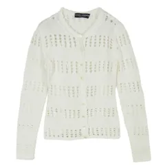 DOLCE&GABBANA ドルチェアンドガッバーナ カットワーク クルーネック ニット カーディガン ホワイト系 38【美品】【中古】のサムネイル