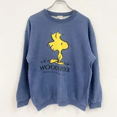 90s　PEANUTS　ピーナッツ　WOODSTOCK　ウッドストック　スウェット/トレーナー　ヴィンテージ　青　ブルー　Mサイズ　古着【値引き交渉OK！】のサムネイル