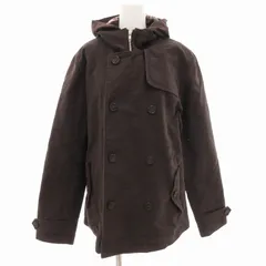 アーバンリサーチ URBAN RESEARCH ピーコート ショート丈 フーデット付 裏地チェック 40 茶 ブラウン /GVのサムネイル