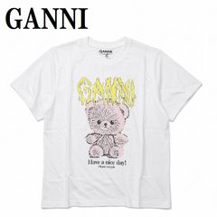 ガニー GANNI T4289 151 BRIGHT WHITE XXS XS S M L XL Tシャツ 半袖 ロゴ プリント おしゃれ ウィメンズ レディース ブライト ホワイト