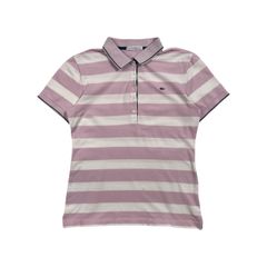 90s 00s LACOSTE SPORT ラコステスポーツ ボーダー 鹿の子 半袖 ポロシャツ サイズ 40 /ピンク×ホワイト系 レディース ヴィンテージ