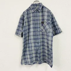 RIP CURL　リップカール　半袖シャツ　総柄　チェック柄　青　ブルー　Pサイズ　古着【値引き交渉OK！】のサムネイル