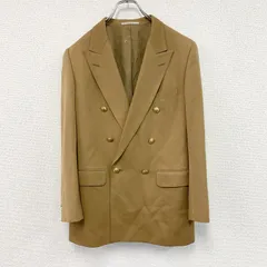 Aquascutum　アクアスキュータム　ダブルブレストテーラードジャケット　ブレザー　フラップポケット　キャメル　9サイズ　古着【値引き交渉OK！】のサムネイル