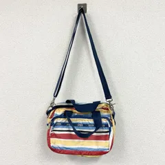 LESPORTSAC　レスポートサック　ショルダーバッグ　ボーダー柄　マルチカラー　古着【値引き交渉OK！】のサムネイル