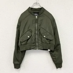 ZARA　ザラ　MA-1/ボンバージャケット　クロップド丈　カーキ　Mサイズ　古着【値引き交渉OK！】のサムネイル