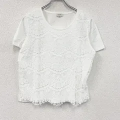 SCAPA　スキャパ　レース装飾半袖Tシャツ　白　ホワイト　44サイズ　古着【値引き交渉OK！】のサムネイル