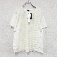 esche　エッシュ　フロントレース異素材ドッキング半袖Tシャツ　デッドストック　アイボリー　42サイズ　古着【値引き交渉OK！】のサムネイル