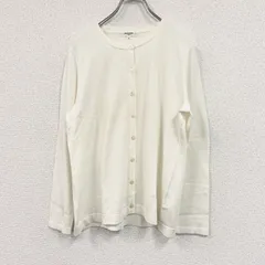 pierre cardin　ピエールカルダン　クルーネックニットカーディガン　オフホワイト　42サイズ　古着【値引き交渉OK！】のサムネイル