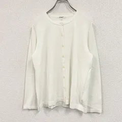 pierre cardin　ピエールカルダン　クルーネックニットカーディガン　オフホワイト　42サイズ　古着【値引き交渉OK！】のサムネイル