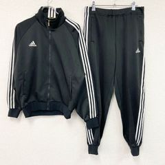 アディダス ジャージ 上下セットアップ 黒×白 L-Oサイズ - メルカリ