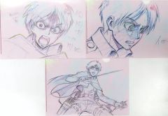 [중고] 클리어 파일 에렌 예거 WIT STUDIO 신작 A4 클리어 파일 3장 세트 [진격의 거인]