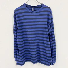 LANDS' END　ランズエンド　長袖Tシャツ/ロンT　ストライプ　青　ブルー　Mサイズ　古着【値引き交渉OK！】のサムネイル