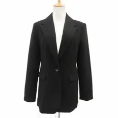 バナナリパブリック BANANA REPUBLIC テーラードジャケット 上着 ミドル丈 4 XL 黒 無地 総裏地 シングルボタン /SY37 ■GY70のサムネイル
