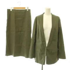 アンタイトル UNTITLED セットアップ ノーカラージャケット タイトスカート ロング 42 4 カーキ /DF ■GY70のサムネイル