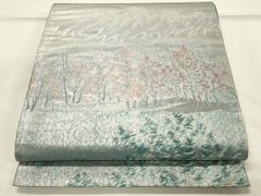 平和屋着物●男性　爪搔き本綴れ　角帯　紫鼠色　正絹　逸品　CABH4569vp 平和屋着物○男性 爪搔き本綴れ 角帯 紫鼠色 正絹 逸品 CABH4569vp