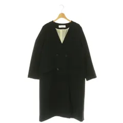 シップス エニィ SHIPS any NAVY BLUE ジャケット ノーカラー アウター ロング F 黒 ブラック /NR ■GY70のサムネイル