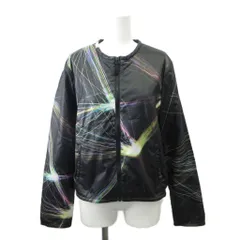 プーマ PUMA バイ フセイン チャラヤン by hussein chalayan グラフィックジャケット ブルゾン アウター 裏起毛 ノーカラー ジップアップ 総柄 38 黒 ブラック /XZ ■ECA007のサムネイル