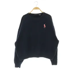 ラルフローレン RALPH LAUREN PINK PONY スウェット トレーナー 長袖 プルオーバー 裏起毛 バックプリント オーバーサイズ M ネイビー /MY ■OSのサムネイル