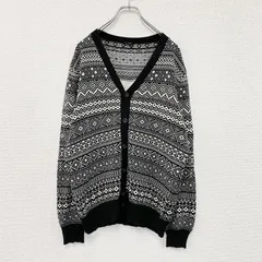 DIESEL　ディーゼル　ニットカーディガン　バックパームツリープリント　ネイティブ柄　黒　ブラック　古着【値引き交渉OK！】のサムネイル