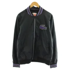 ラコステ ライブ Lacoste L!VE ブルゾン ジャケット ロゴ ナイロン 52 黒 ブラック 紫 パープル /AN39のサムネイル