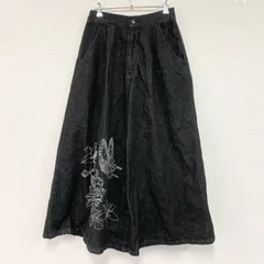 ScoLar　スカラー　蝶花刺デニムパンツ/ジーンズ　ジップフライ　黑　ブラック　Mサイズ　古着【値引き交渉OK！】のサムネイル