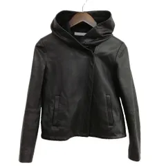セオリーリュクス theory luxe ラムレザーフード ブルゾン ジャケット 32 ブラックのサムネイル