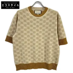 GUCCI　グッチ　【美品/国内正規】605920XKAHT インターロッキングG ショートスリーブ ニットセーター　Sのサムネイル