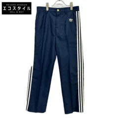 GUCCI　グッチ　×アディダス ネイビー 710399 トレフォイルジャガード GGロゴ サイドライン スラックス パンツ　44のサムネイル