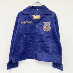 FFAジャケット　ファーマーズジャケット　コーデュロイジャケット　レプリカ　リメイク　刺繍　紺　ネイビー　Lサイズ　古着【値引き交渉OK！】のサムネイル