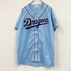 mizuno　ミズノ　中日ドラゴンズ　ユニフォーム/半袖シャツ　青　ブルー　O-XOサイズ　古着【値引き交渉OK！】のサムネイル