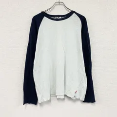 GOHEMP　ゴーヘンプ　長袖Tシャツ/ロンT　ラグラン　水色　ライトブルー　紺　ネイビー　Lサイズ　古着【値引き交渉OK！】のサムネイル