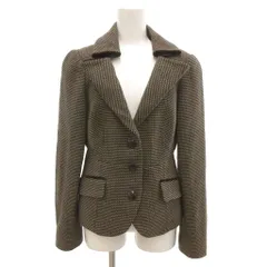 アルマーニ コレツィオーニ ARMANI COLLEZIONI ツイードジャケット アルスターカラー シングル 40 黒 ブラック グレー /JS ■ECG007のサムネイル