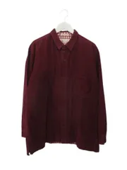 パパス Papas シャツジャケット M ボタンシャツ 長袖 ボルドー アウター 上着のサムネイル