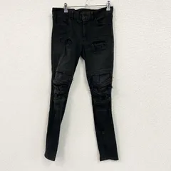 Danke Schon　ダンケシェーン　デニムパンツ/ジーンズ　スキニーパンツ　ジップフライ　黒　ブラック　古着【値引き交渉OK！】のサムネイル