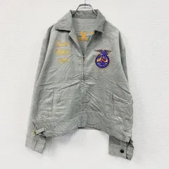 FFAジャケット　ファーマーズジャケット　コーデュロイジャケット　レプリカ　リメイク　刺繍　グレー　古着【値引き交渉OK！】のサムネイル