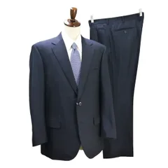 REGAL 2つボタン シングルスーツ BE6 XL ダークネイビー 濃紺色 ストライプ ツータック ゆったり 春秋冬 0003462-12 6NG030 【送料無料】【中古】【メンズビジネス】202607のサムネイル