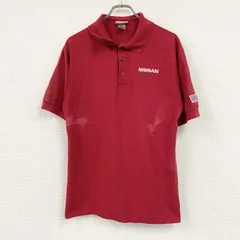 RED KAP　レッドキャップ　半袖企業ロゴポロシャツ　日産　赤　レッド　Mサイズ　古着【値引き交渉OK！】のサムネイル