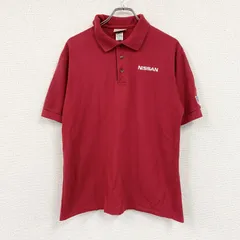 RED KAP　レッドキャップ　半袖企業ロゴポロシャツ　日産　赤　レッド　Mサイズ　古着【値引き交渉OK！】のサムネイル