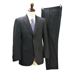 TEIJIN MEN’S SHOP 段返り 3つボタン シングルスーツ A5 M ダークグレー ストライプ ワンタック 春秋冬 15013156803 6NG046 【送料無料】【中古】【メンズビジネス】202607のサムネイル