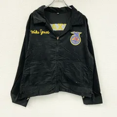 FFAジャケット　ファーマーズジャケット　コーデュロイジャケット　レプリカ　リメイク　刺繍　黒　ブラック　2XLサイズ　古着のサムネイル