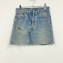 Levi's　リーバイス　501　リメイクデニムスカート/ミニスカート　ボタンフライ　インディゴ　W30サイズ　古着のサムネイル