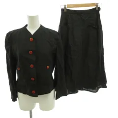 ソニア ソニアリキエル SONIA SONIA RYKIEL セットアップ スーツ フォーマル ジャケット スカート リネン 麻 ひざ丈 38 黒 ブラック /FF ■ECF006のサムネイル