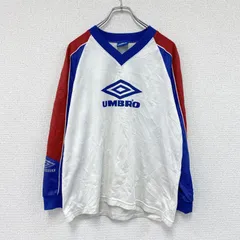 UMBRO　アンブロ　長袖ゲームTシャツ/ロンT　白　ホワイト　M-Lサイズ　古着のサムネイル