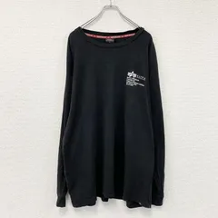 ALPHA INDUSTRIES　アルファインダストリーズ　長袖プリントTシャツ/ロンT　黒　ブラック　4Lサイズ　古着のサムネイル